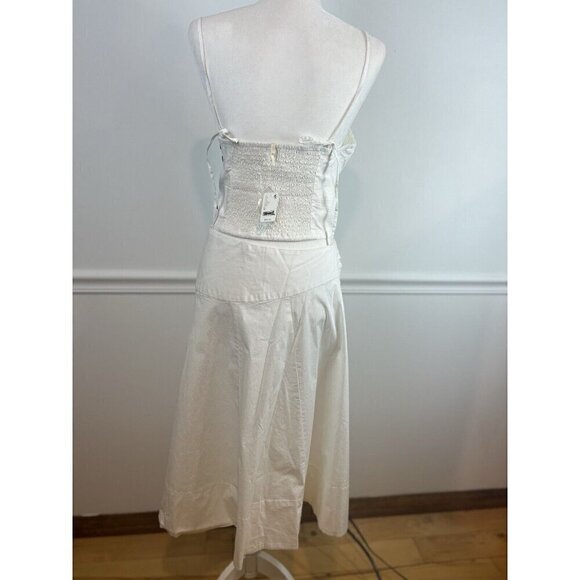 Free People So Posh Cropped Cami Skirt Set White Cotton XL Boho Beach New NWT - Picture 4 of 11